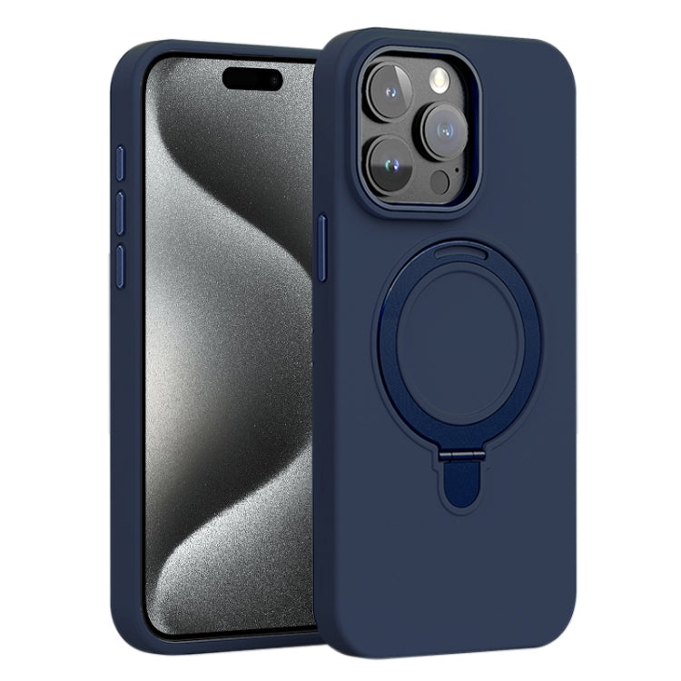 Liquid Silicone MagSafe Metal Ring Holder Phone Case, For iPhone 15 Pro Max, For iPhone 15 Pro, For iPhone 15 Plus