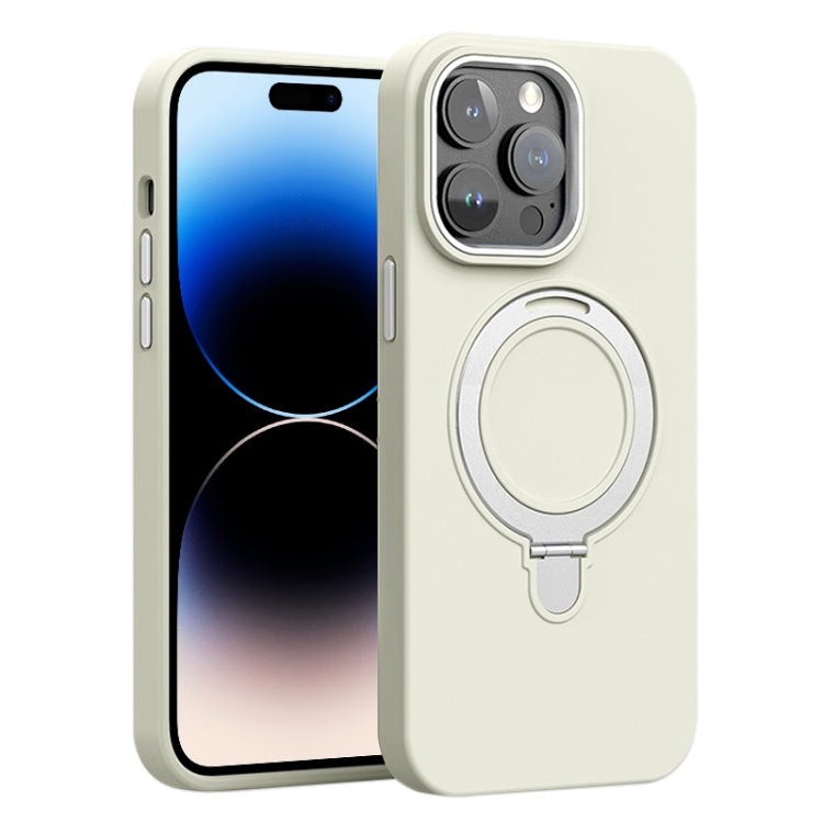 Liquid Silicone MagSafe Metal Ring Holder Phone Case, For iPhone 14 Pro, For iPhone 14 Pro Max, For iPhone 13 Pro Max