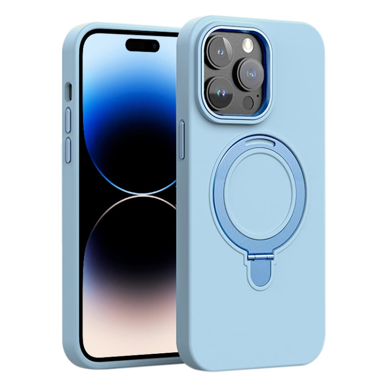 Liquid Silicone MagSafe Metal Ring Holder Phone Case, For iPhone 14 Pro, For iPhone 14 Pro Max, For iPhone 13 Pro Max