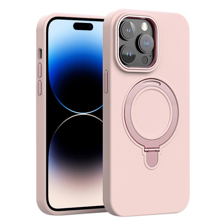 Liquid Silicone MagSafe Metal Ring Holder Phone Case, For iPhone 14 Pro, For iPhone 14 Pro Max, For iPhone 13 Pro Max