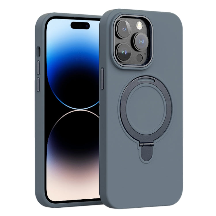 Liquid Silicone MagSafe Metal Ring Holder Phone Case, For iPhone 14 Pro, For iPhone 14 Pro Max, For iPhone 13 Pro Max