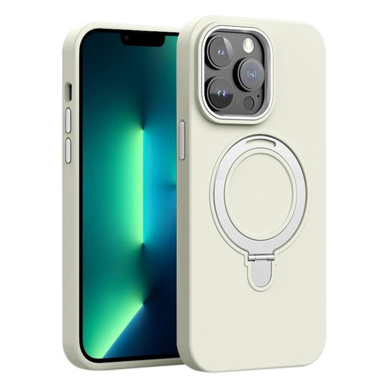 Liquid Silicone MagSafe Metal Ring Holder Phone Case, For iPhone 14 Pro, For iPhone 14 Pro Max, For iPhone 13 Pro Max