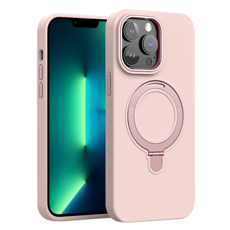 Liquid Silicone MagSafe Metal Ring Holder Phone Case, For iPhone 14 Pro, For iPhone 14 Pro Max, For iPhone 13 Pro Max