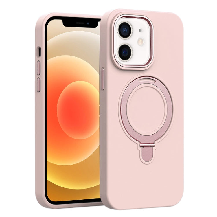 Liquid Silicone MagSafe Metal Ring Holder Phone Case, For iPhone 13 Pro, For iPhone 13, For iPhone 12