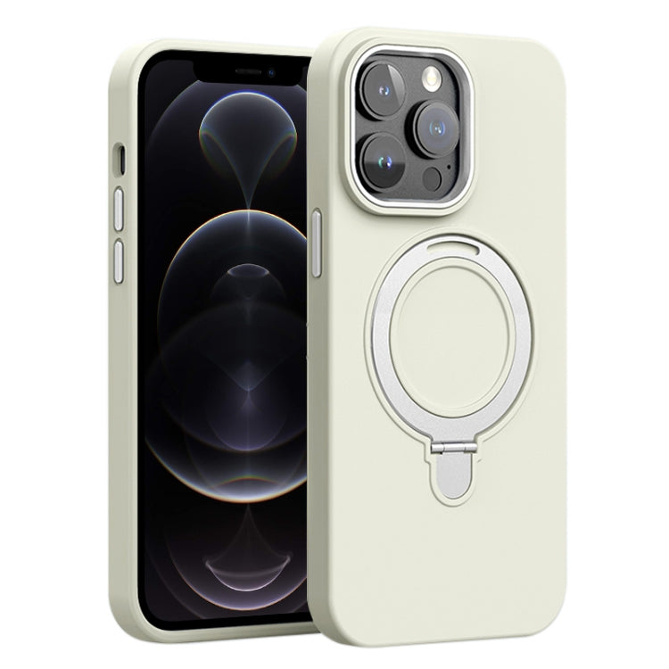 Liquid Silicone MagSafe Metal Ring Holder Phone Case, For iPhone 12 Pro Max, For iPhone 12 Pro