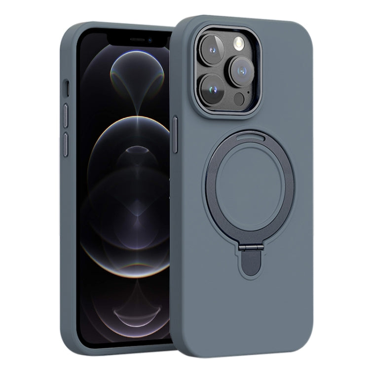 Liquid Silicone MagSafe Metal Ring Holder Phone Case, For iPhone 12 Pro Max, For iPhone 12 Pro