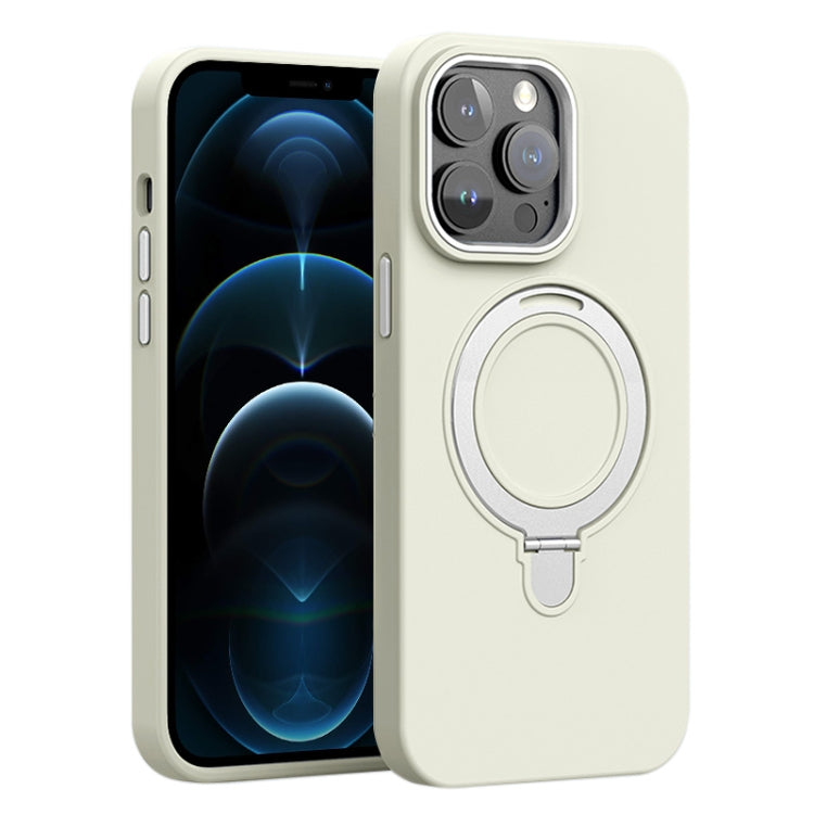 Liquid Silicone MagSafe Metal Ring Holder Phone Case, For iPhone 12 Pro Max, For iPhone 12 Pro