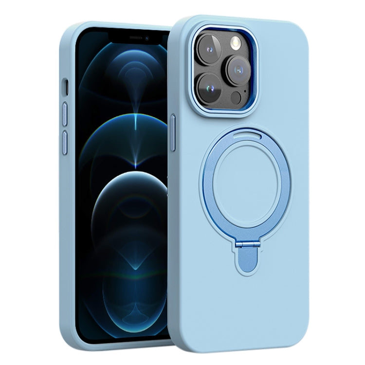 Liquid Silicone MagSafe Metal Ring Holder Phone Case, For iPhone 12 Pro Max, For iPhone 12 Pro