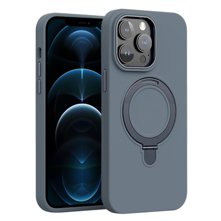 Liquid Silicone MagSafe Metal Ring Holder Phone Case, For iPhone 12 Pro Max, For iPhone 12 Pro