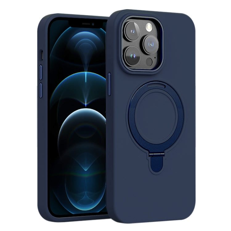 Liquid Silicone MagSafe Metal Ring Holder Phone Case, For iPhone 12 Pro Max, For iPhone 12 Pro