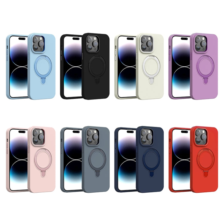 Liquid Silicone MagSafe Metal Ring Holder Phone Case, For iPhone 14 Pro, For iPhone 14 Pro Max, For iPhone 13 Pro Max