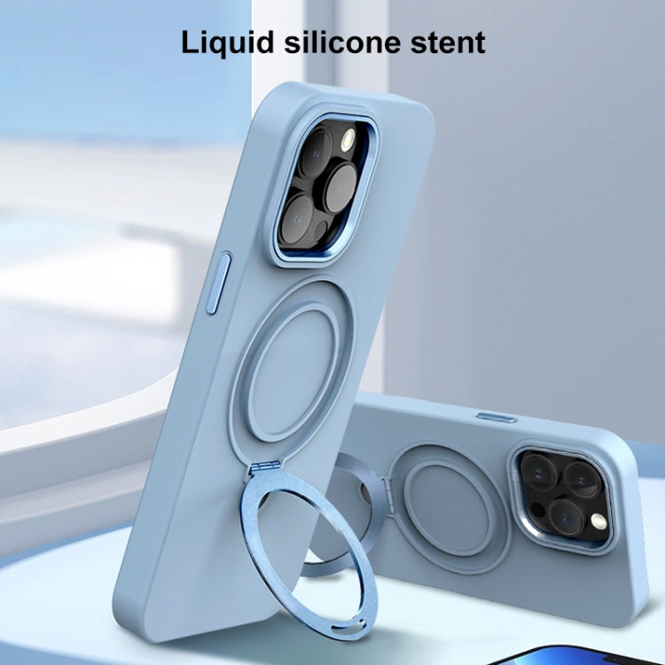 Liquid Silicone MagSafe Metal Ring Holder Phone Case, For iPhone 13 Pro, For iPhone 13, For iPhone 12