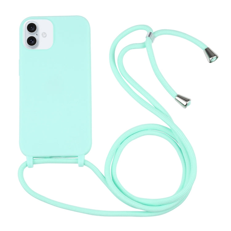 Candy Colors TPU Protective Phone Case with Lanyard, For iPhone 16 Plus, For iPhone 16, For iPhone 15 Pro Max