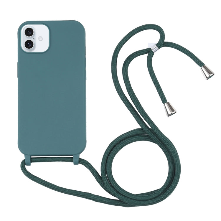 Candy Colors TPU Protective Phone Case with Lanyard, For iPhone 16 Plus, For iPhone 16, For iPhone 15 Pro Max