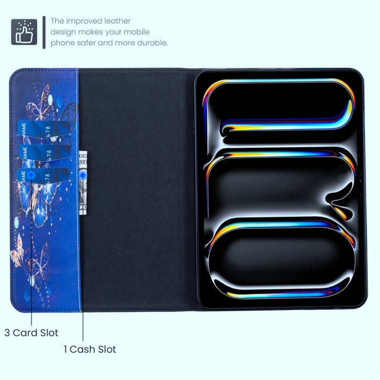 Étui en cuir à dessin coloré pour tablette, pour iPad Air 13 (2025/2024) et iPad Pro 11 (2024).