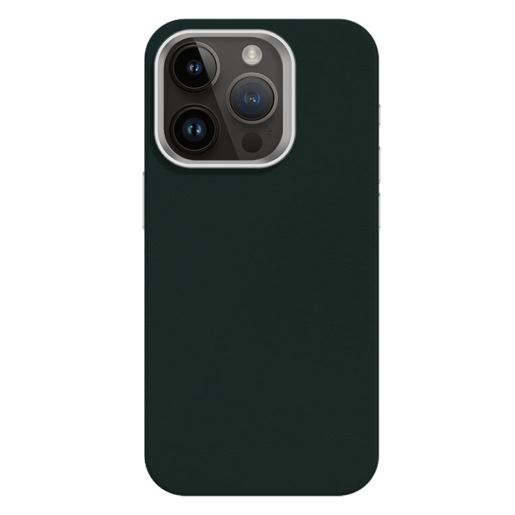 Skin Feel Fine Leather Texture Metal Lens Frame MagSafe Phone Case, For iPhone 12 Pro Max