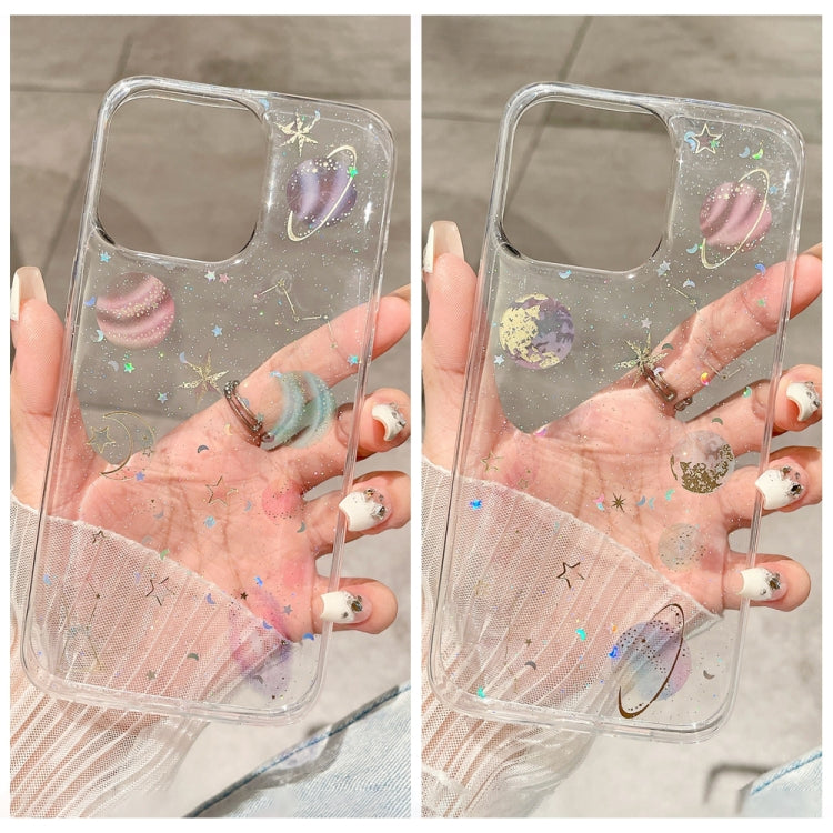 Cosmic Star Glitter Epoxy TPU Phone Case, For iPhone 13 Pro Max, For iPhone 13 Pro, For iPhone 13, For iPhone 12 / 12 Pro, For iPhone 12 Pro Max