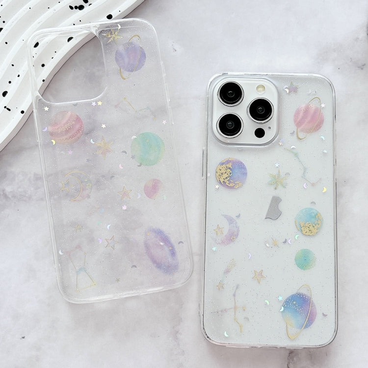 Cosmic Star Glitter Epoxy TPU Phone Case, For iPhone 13 Pro Max, For iPhone 13 Pro, For iPhone 13, For iPhone 12 / 12 Pro, For iPhone 12 Pro Max