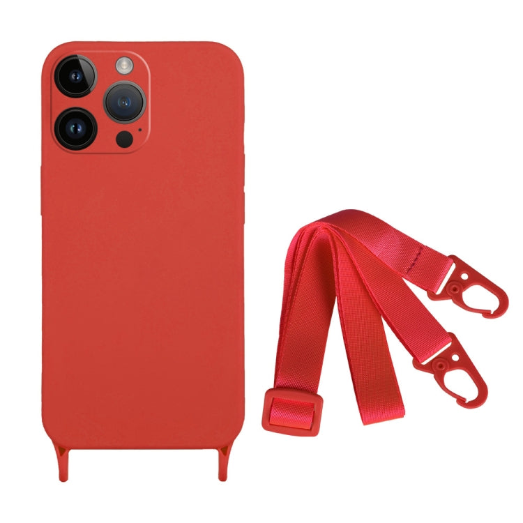 Fine Hole Silicone Phone Case with Lanyard, For iPhone 15 Pro Max, For iPhone 15 Pro, For iPhone 15 Plus