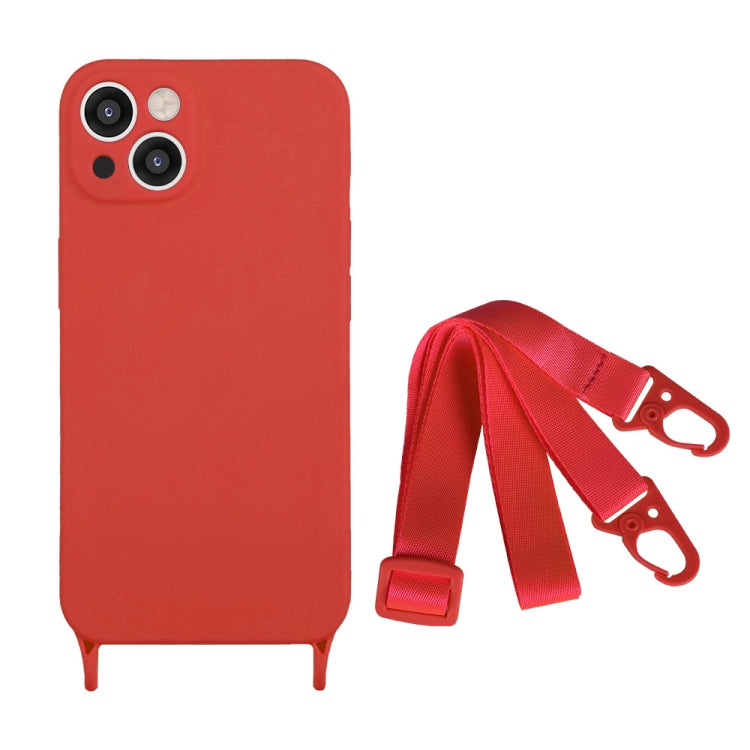 Fine Hole Silicone Phone Case with Lanyard, For iPhone 15 Pro Max, For iPhone 15 Pro, For iPhone 15 Plus