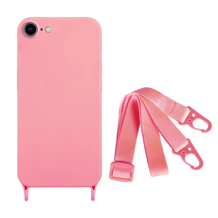 Fine Hole Silicone Phone Case with Lanyard, For iPhone 14 Pro, For iPhone 14 Pro Max, For iPhone SE 2022 / 2020