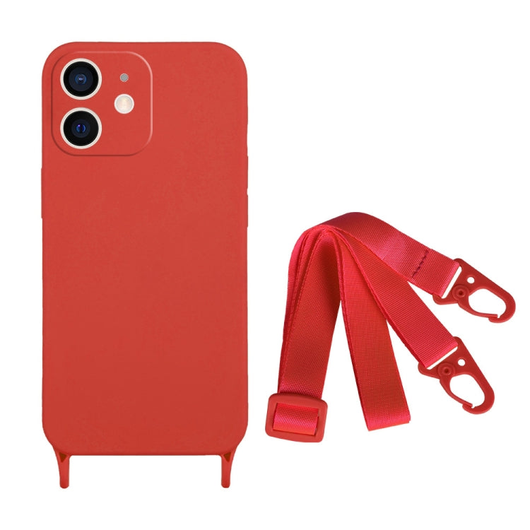 Fine Hole Silicone Phone Case with Lanyard, For iPhone 12, For iPhone 12 Pro Max, For iPhone 12 Pro