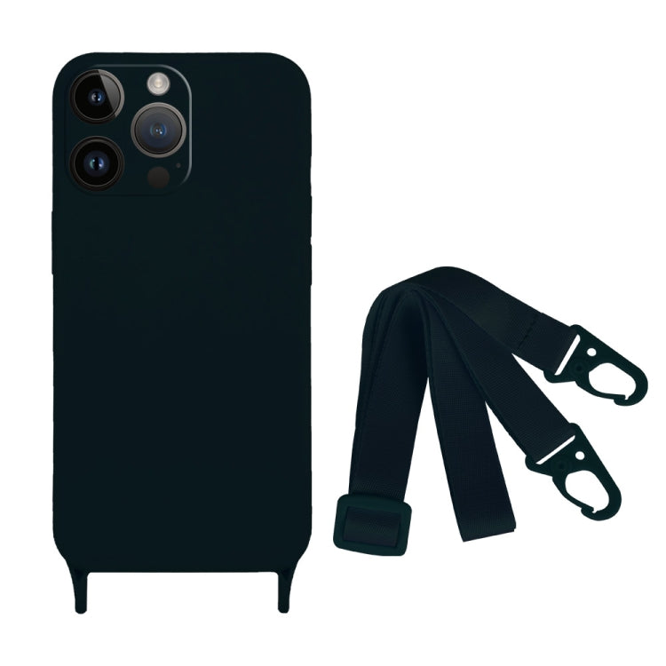 Fine Hole Silicone Phone Case with Lanyard, For iPhone 12, For iPhone 12 Pro Max, For iPhone 12 Pro