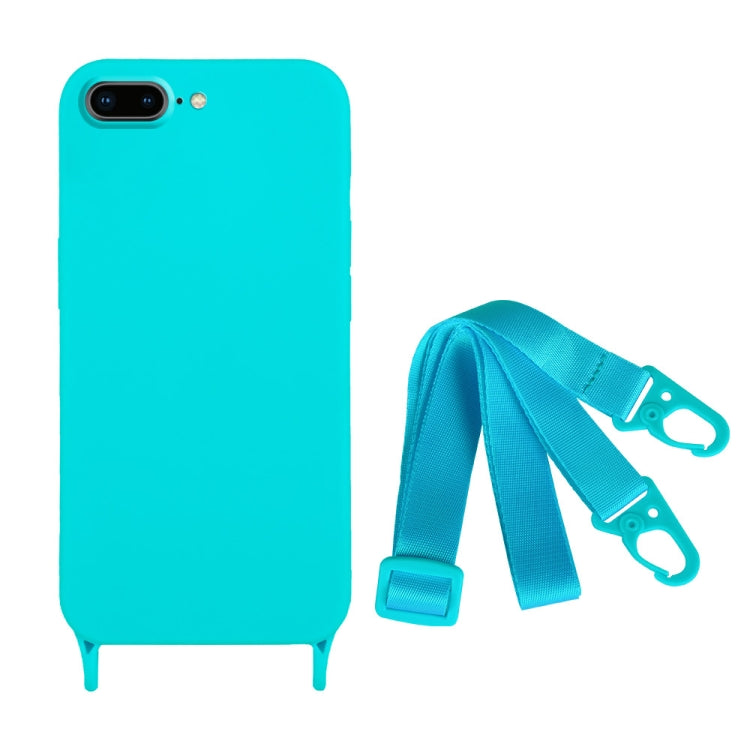 Fine Hole Silicone Phone Case with Lanyard, For iPhone 8 Plus / 7 Plus
