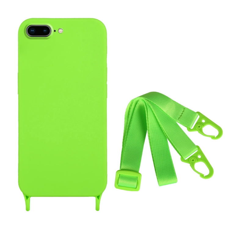 Fine Hole Silicone Phone Case with Lanyard, For iPhone 8 Plus / 7 Plus