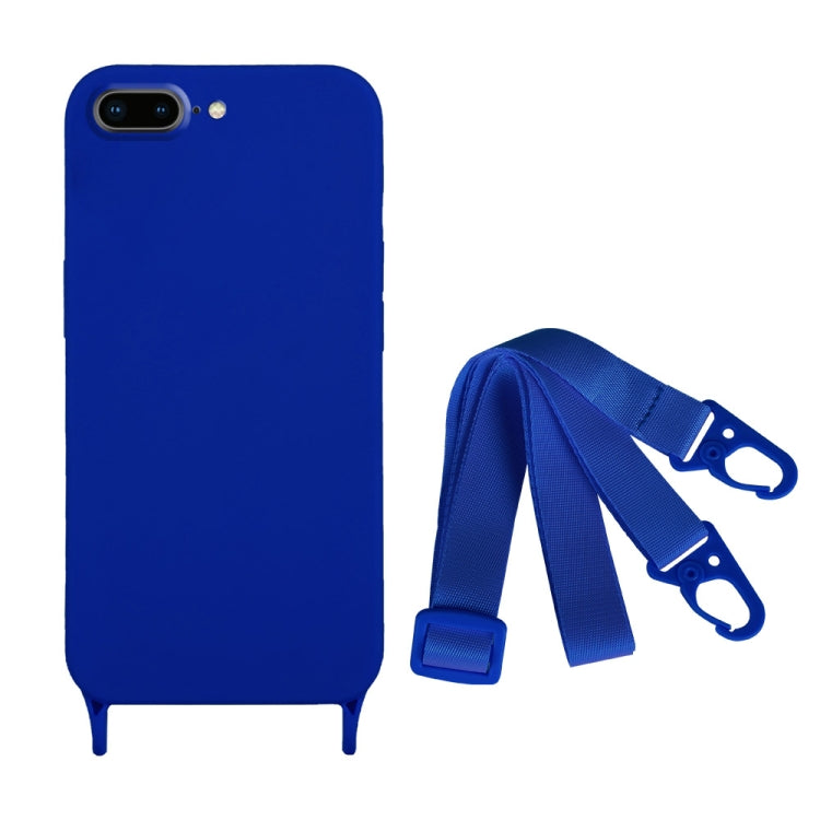 Fine Hole Silicone Phone Case with Lanyard, For iPhone 8 Plus / 7 Plus