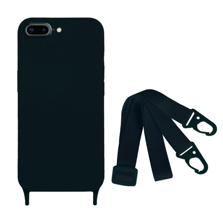 Fine Hole Silicone Phone Case with Lanyard, For iPhone 8 Plus / 7 Plus