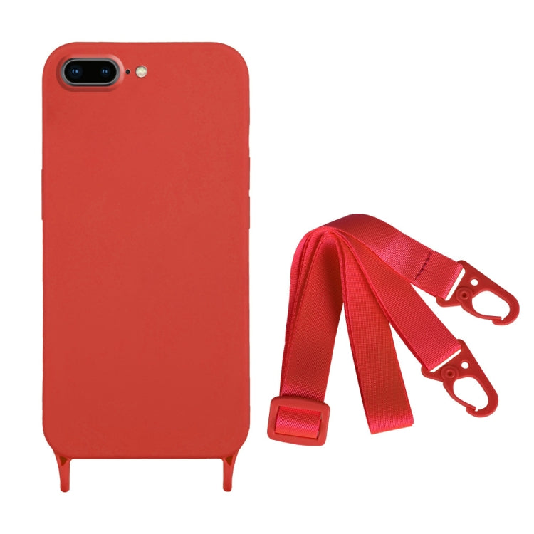 Fine Hole Silicone Phone Case with Lanyard, For iPhone 8 Plus / 7 Plus