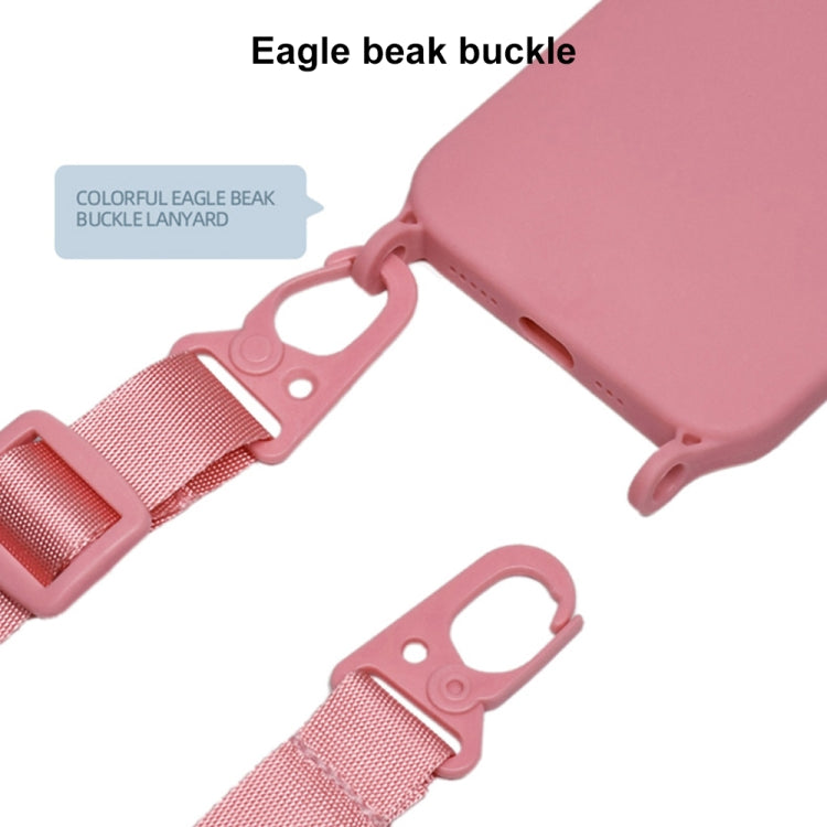 Fine Hole Silicone Phone Case with Lanyard, For iPhone 15, For iPhone 14 Plus, For iPhone 14