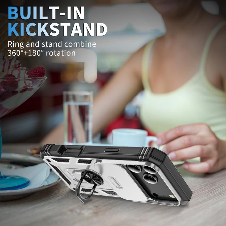 Sliding Camshield TPU + PC Phone Case with Holder
