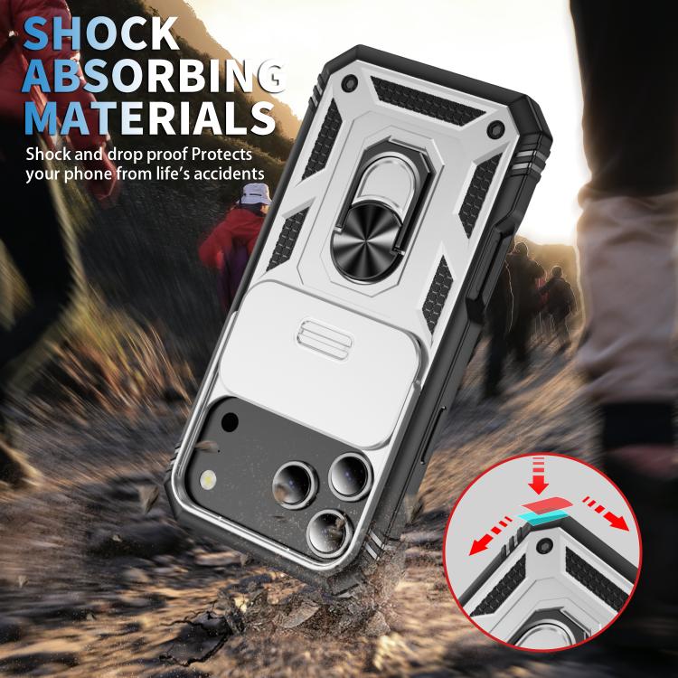 Sliding Camshield TPU + PC Phone Case with Holder