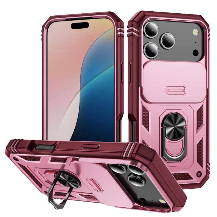 Sliding Camshield TPU + PC Phone Case with Holder, For iPhone 17e / 16e, For iPhone 17 Pro Max, For iPhone 17 Pro