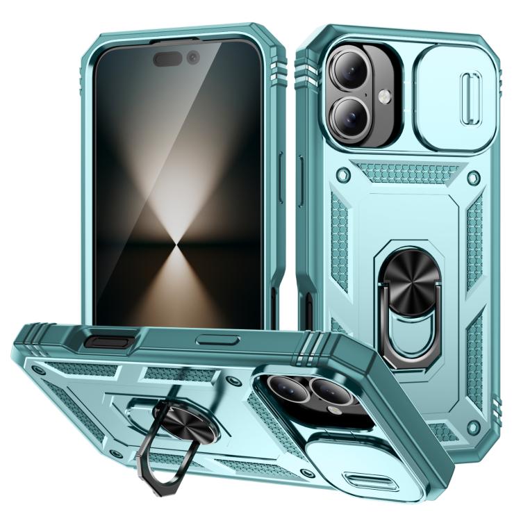 Sliding Camshield TPU + PC Phone Case with Holder, For iPhone 17, For iPhone 17 Air, For iPhone 16 Pro Max