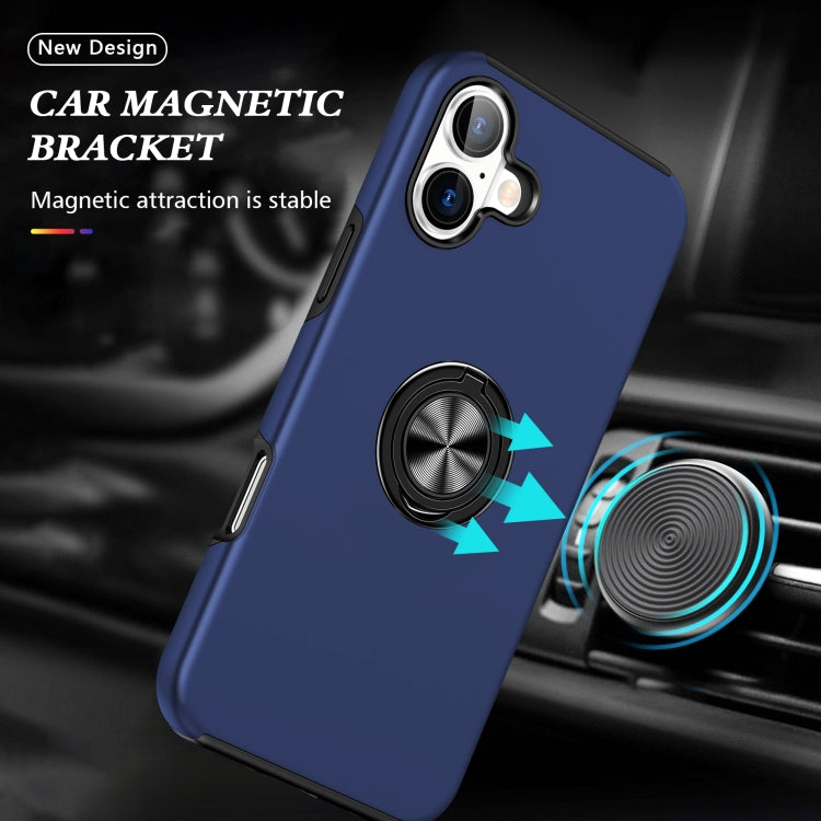 PC And TPU Magnetic Phone Case With Invisible Ring Holder For iPhone 16