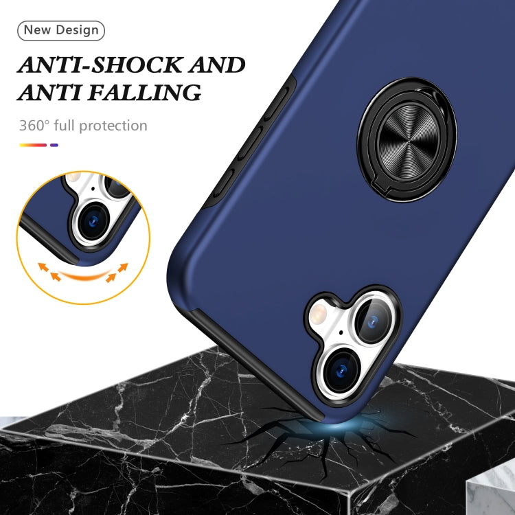 PC And TPU Magnetic Phone Case With Invisible Ring Holder For iPhone 16