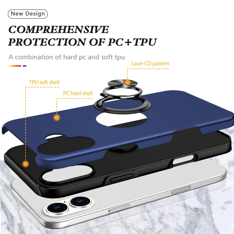 PC And TPU Magnetic Phone Case With Invisible Ring Holder For iPhone 16