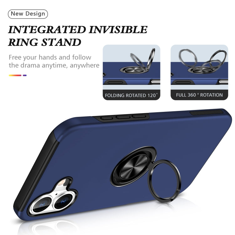 PC And TPU Magnetic Phone Case With Invisible Ring Holder For iPhone 16