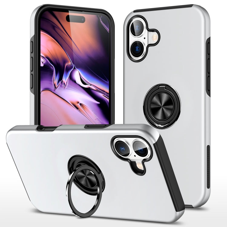 PC And TPU Magnetic Phone Case With Invisible Ring Holder For iPhone 16