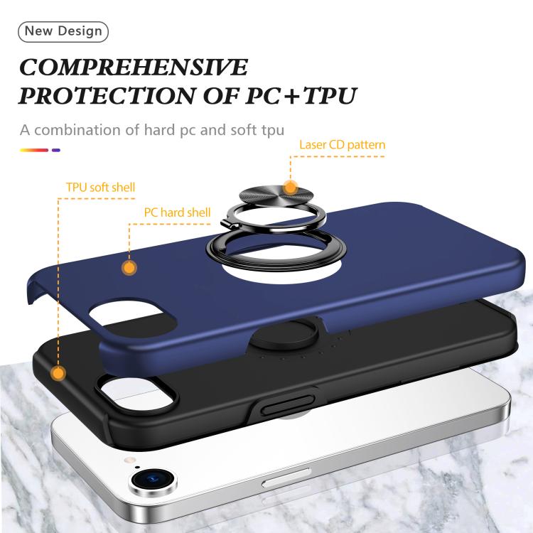 PC + TPU Magnetic Phone Case with Invisible Ring Holder, For iPhone 16 Pro Max, For iPhone 16 Pro, For iPhone 16 Plus