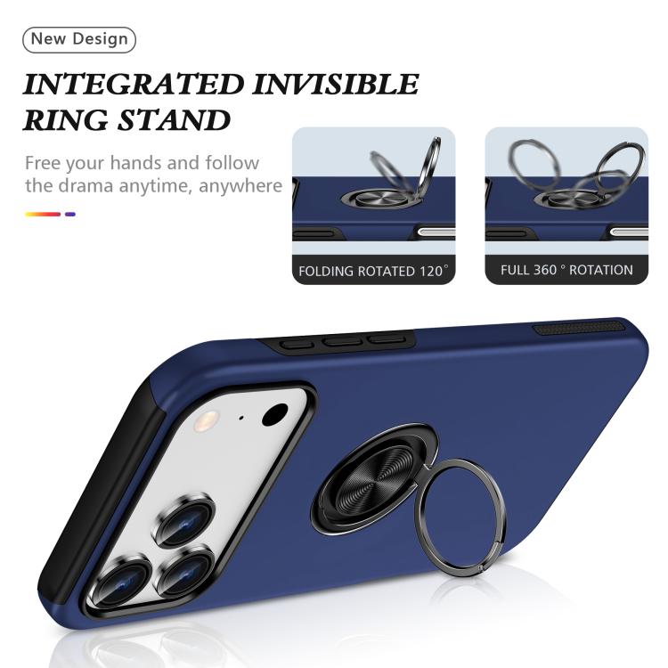 PC + TPU Magnetic Phone Case with Invisible Ring Holder, For iPhone 16 Pro Max, For iPhone 16 Pro, For iPhone 16 Plus