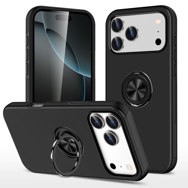 PC + TPU Magnetic Phone Case with Invisible Ring Holder, For iPhone 16 Pro Max, For iPhone 16 Pro, For iPhone 16 Plus