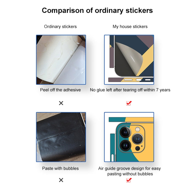 Geometric Style All-inclusive PET Phone Decal Adhesive Sticker, Series 13