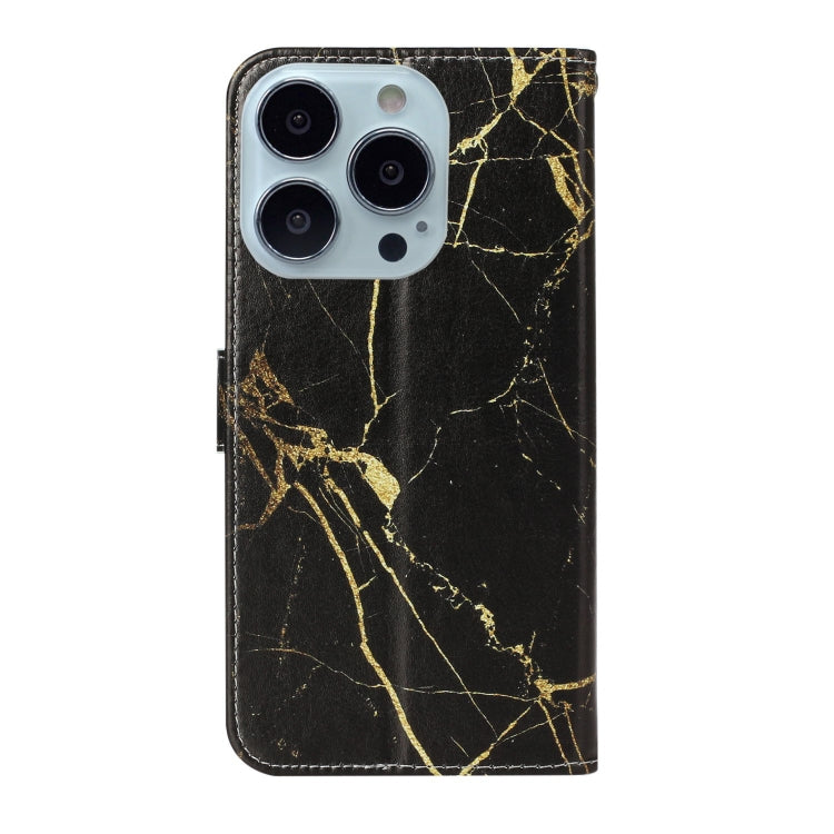 Colored Drawing Marble Pattern Leather Phone Case, For iPhone 16 Pro Max, For iPhone 16 Pro