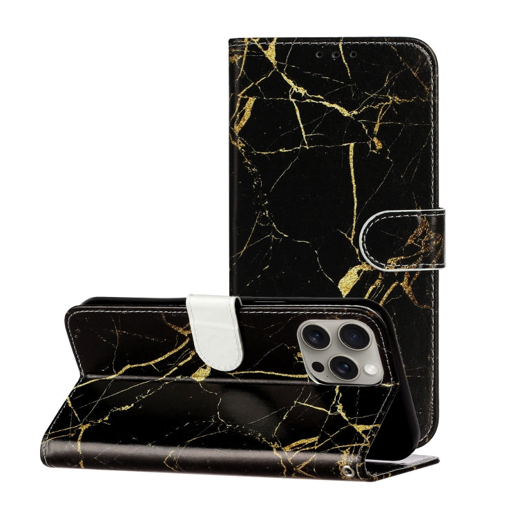 Colored Drawing Marble Pattern Leather Phone Case, For iPhone 16 Pro Max, For iPhone 16 Pro