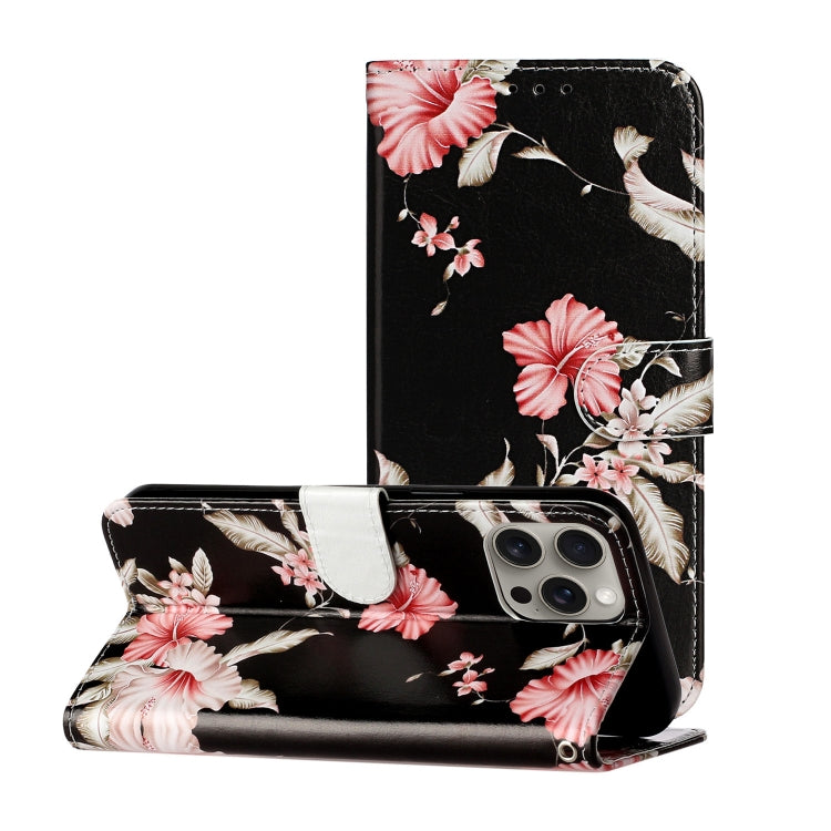 Colored Drawing Marble Pattern Leather Phone Case, For iPhone 16 Pro Max, For iPhone 16 Pro