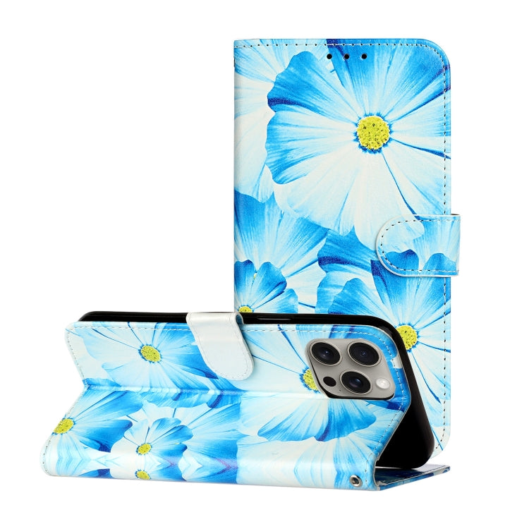Colored Drawing Marble Pattern Leather Phone Case, For iPhone 16 Pro Max, For iPhone 16 Pro